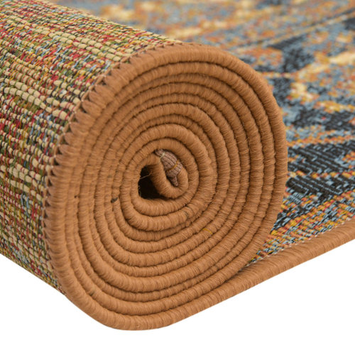 Bungalow Rose Nepean Blue/Brown Indoor/Outdoor Rug & Reviews | Wayfair